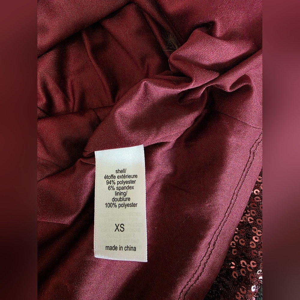 Maurices Burgundy Sequin Wrap Mini Dress - Picture 7 of 8
